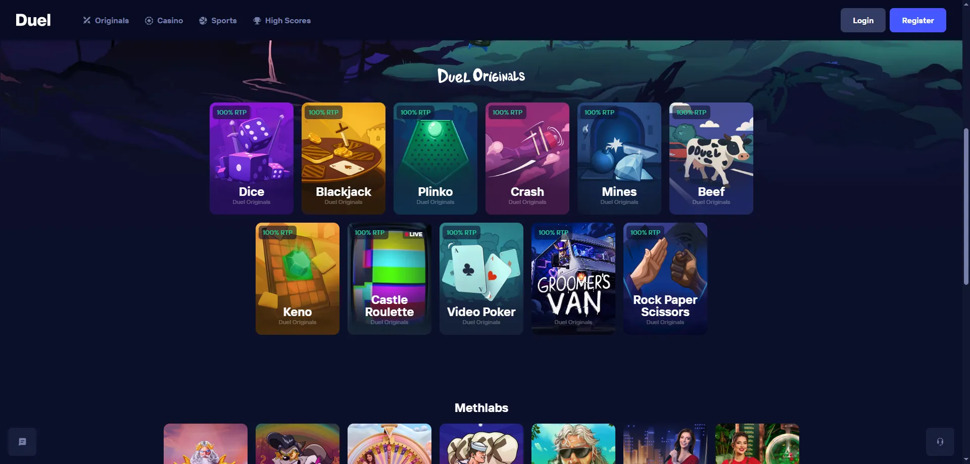 Duel Casino igre – sloti, namizne igre in live dealer Slovenija